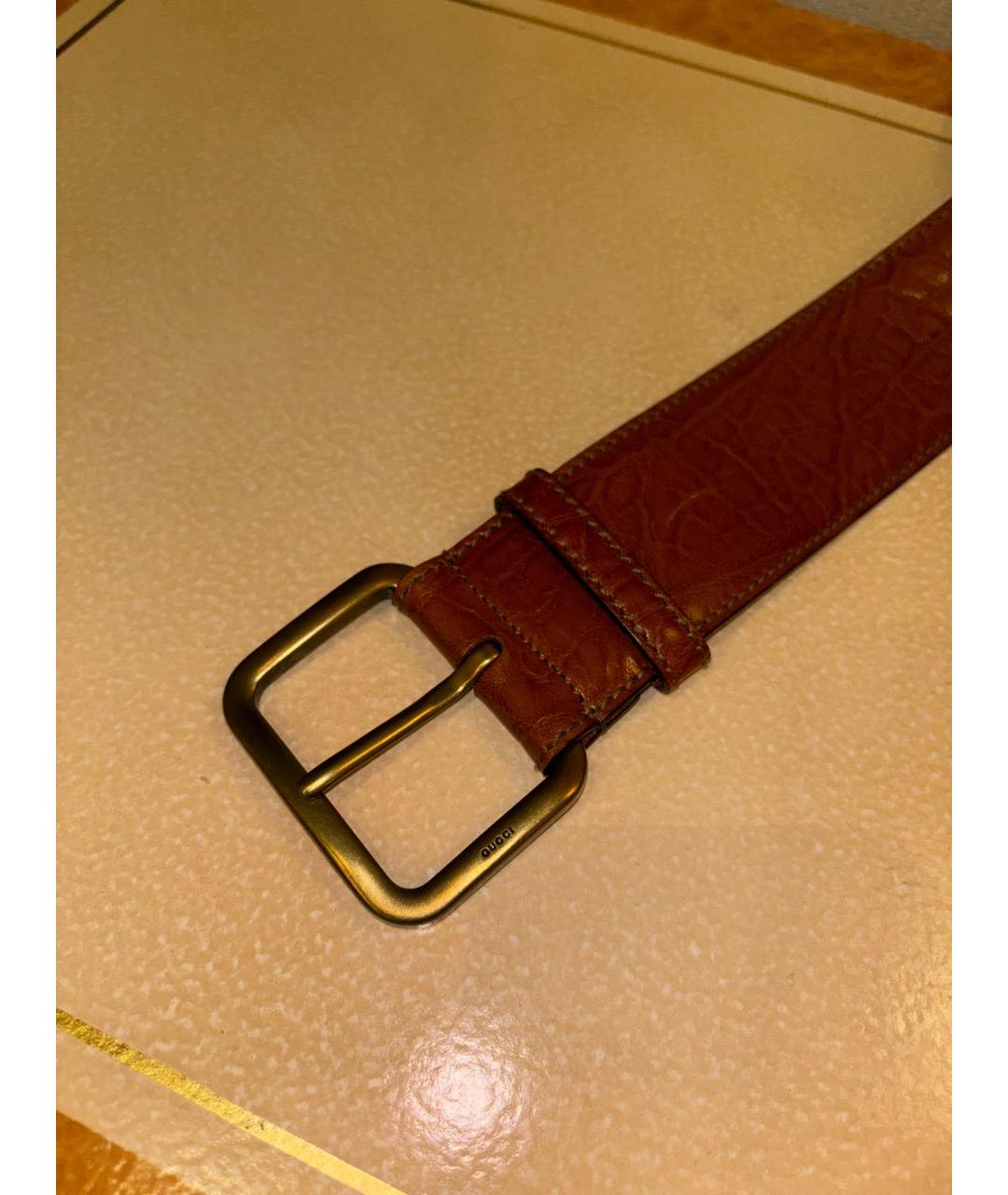 GUCCI Коричневый кожаный ремень, фото 2