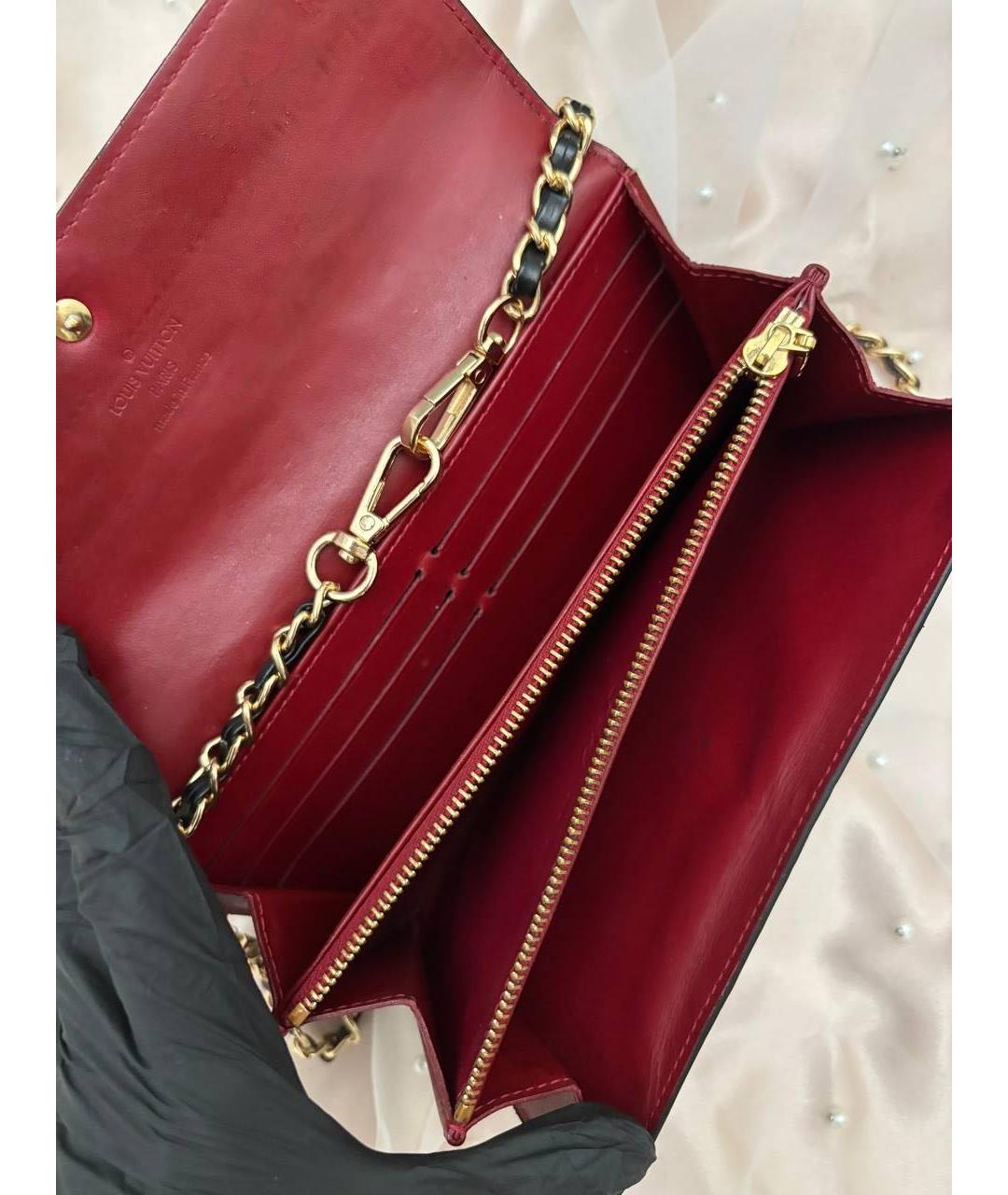 LOUIS VUITTON Черный кожаный кошелек, фото 3