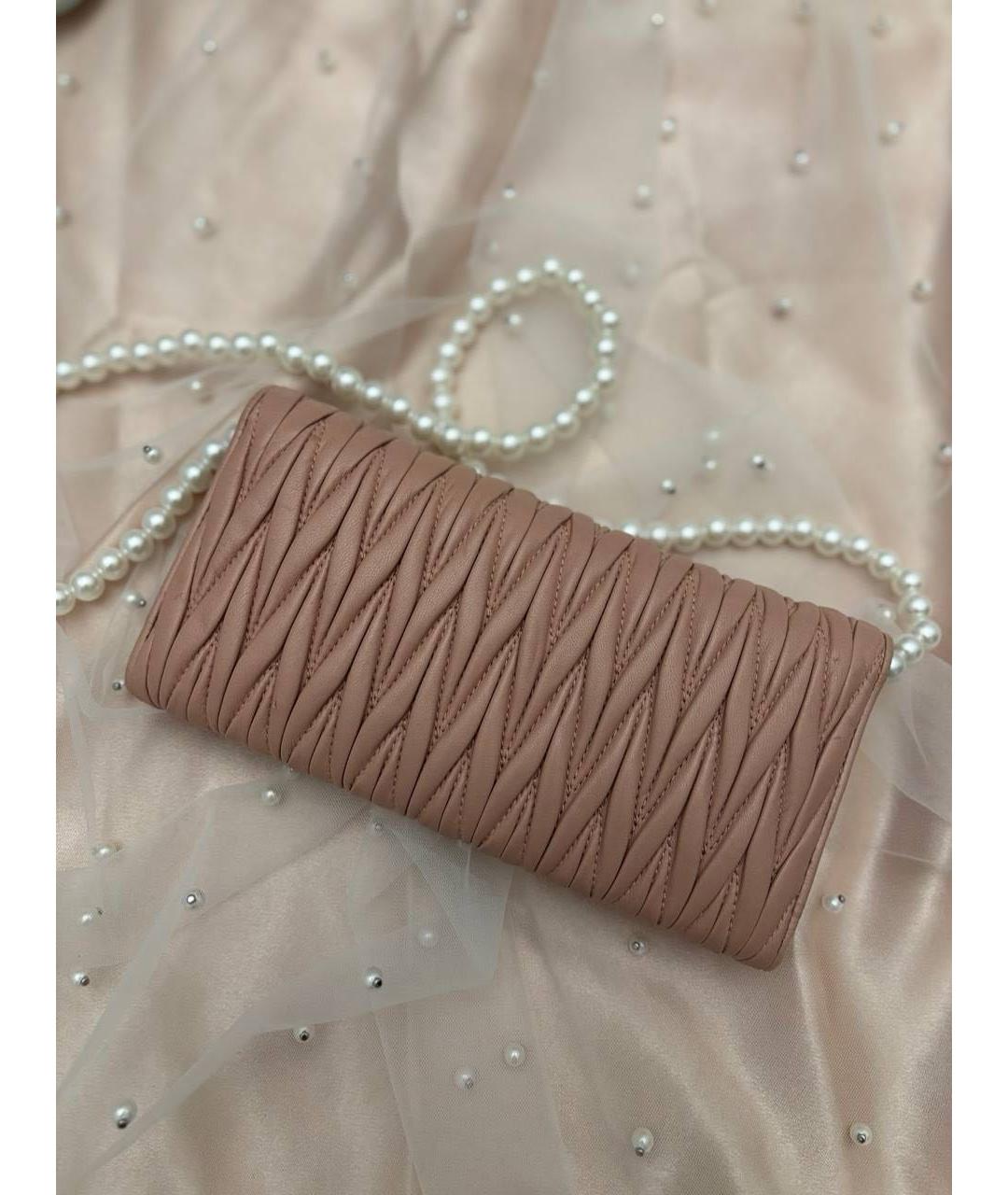 MIU MIU Розовый кожаный кошелек, фото 2