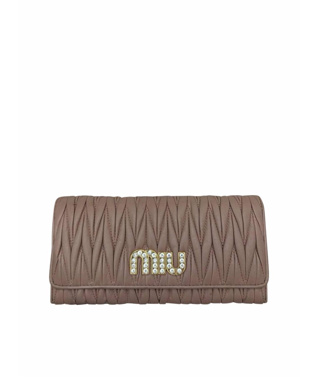 MIU MIU Розовый кожаный кошелек, фото 1