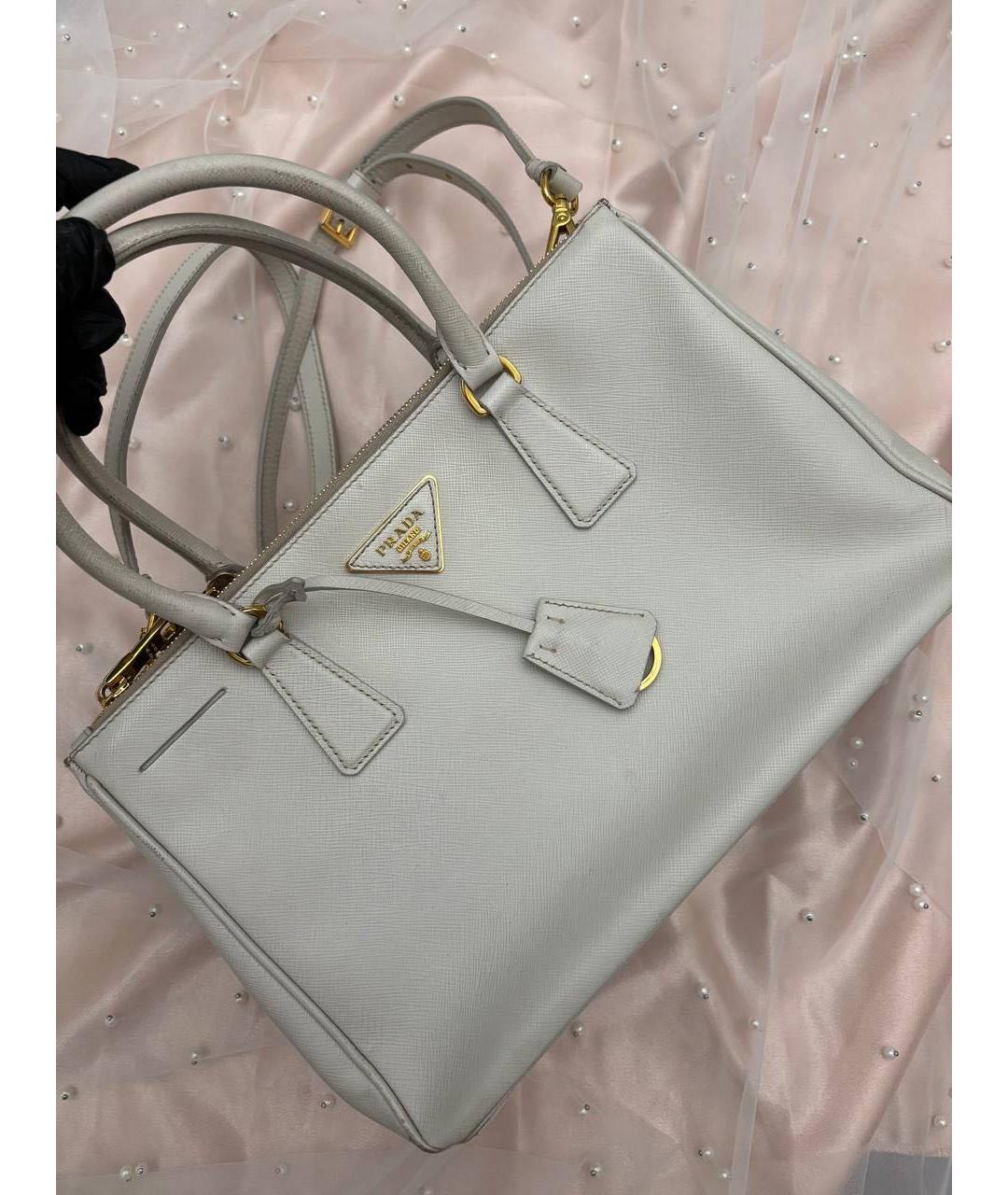 PRADA Бежевая кожаная сумка тоут, фото 7