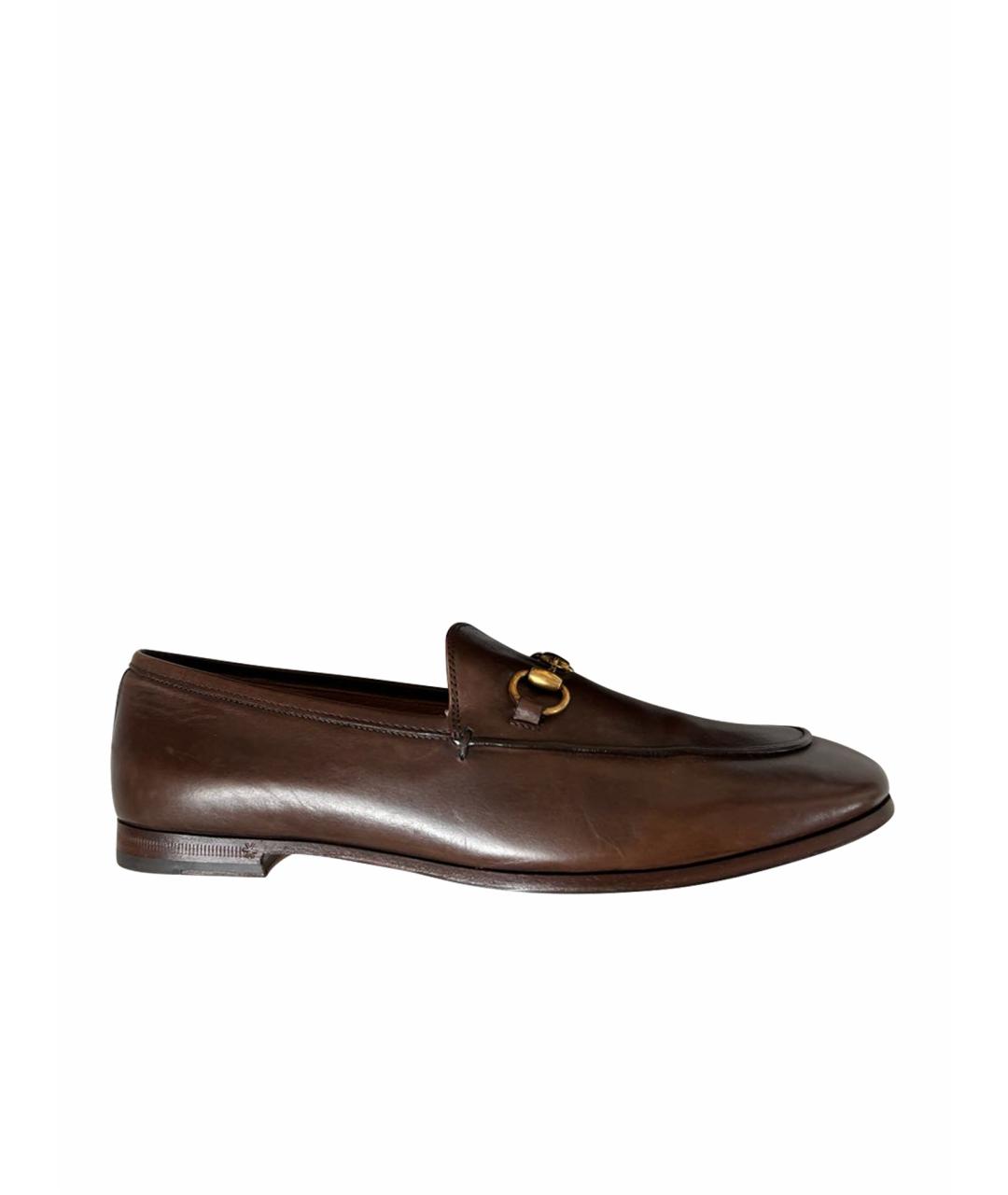 GUCCI Коричневые кожаные лоферы, фото 1