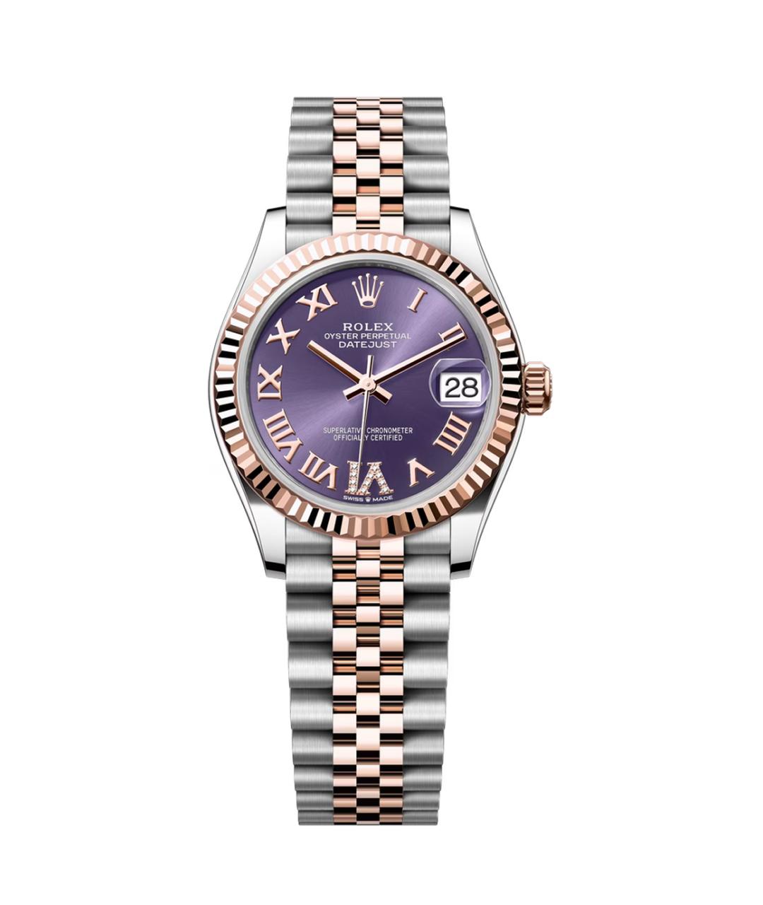 ROLEX Фиолетовые часы из розового золота, фото 2