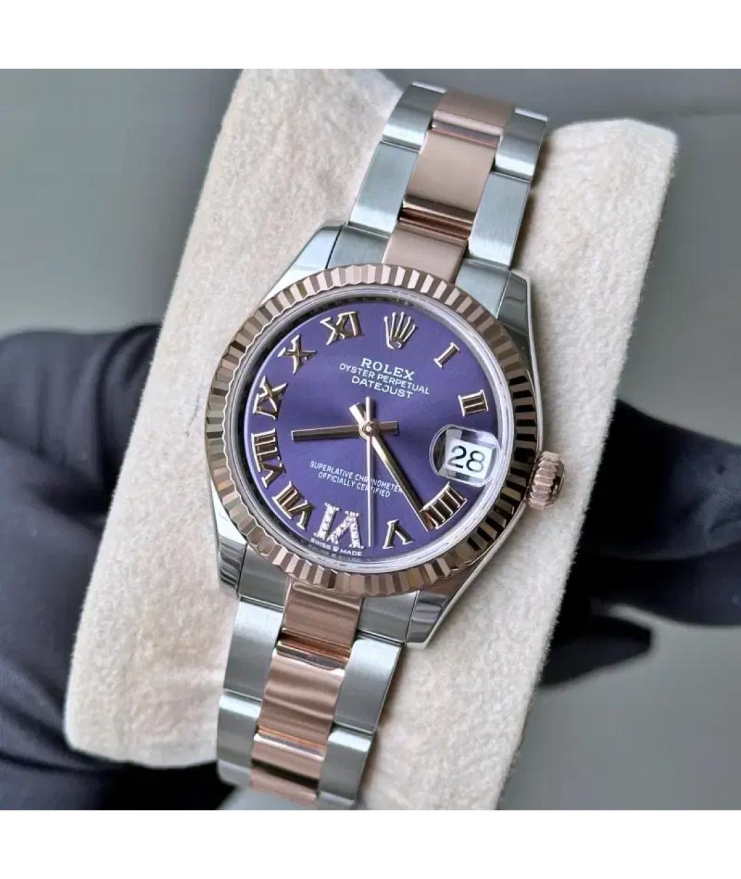 ROLEX Фиолетовые часы из розового золота, фото 3