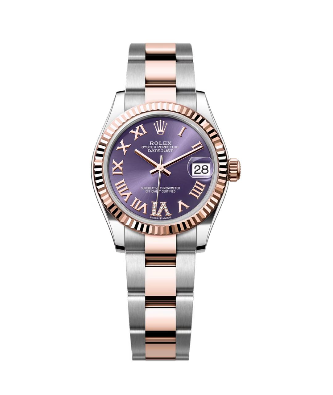 ROLEX Фиолетовые часы из розового золота, фото 1