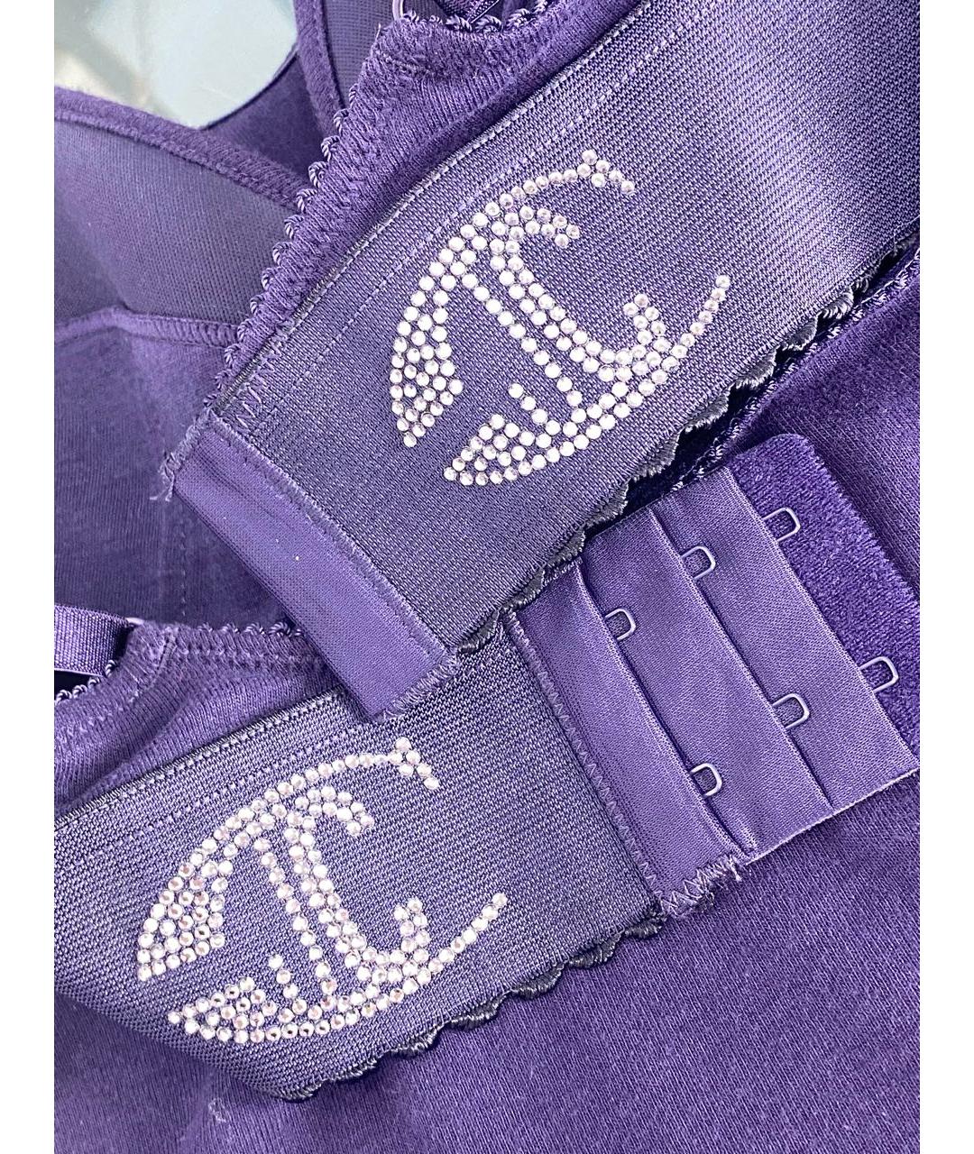 JUST CAVALLI Фиолетовая хлопковая майка, фото 4