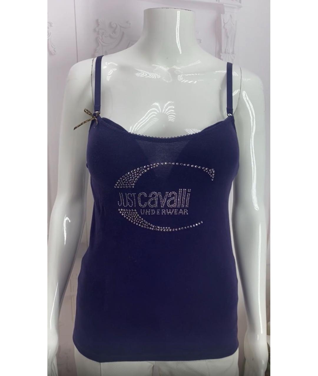 JUST CAVALLI Фиолетовая хлопковая майка, фото 5
