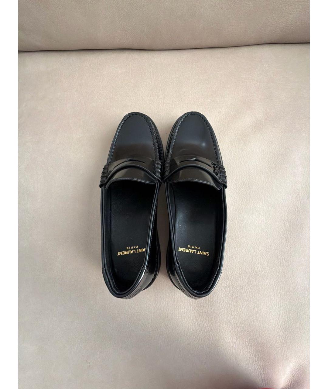 SAINT LAURENT Черные кожаные лоферы, фото 3