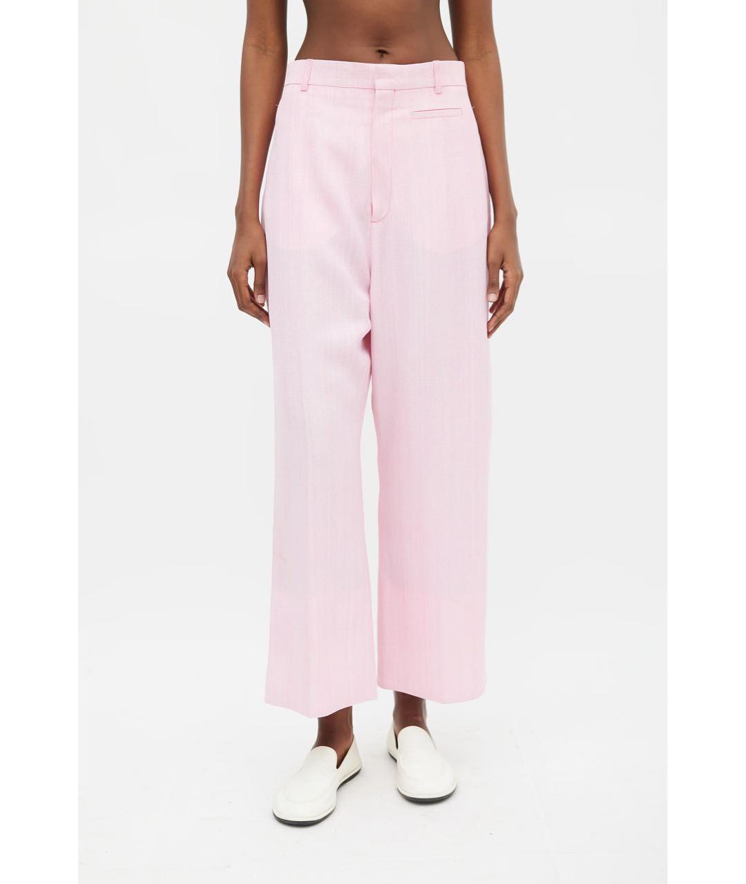 JACQUEMUS Розовый шелковый костюм с брюками, фото 6