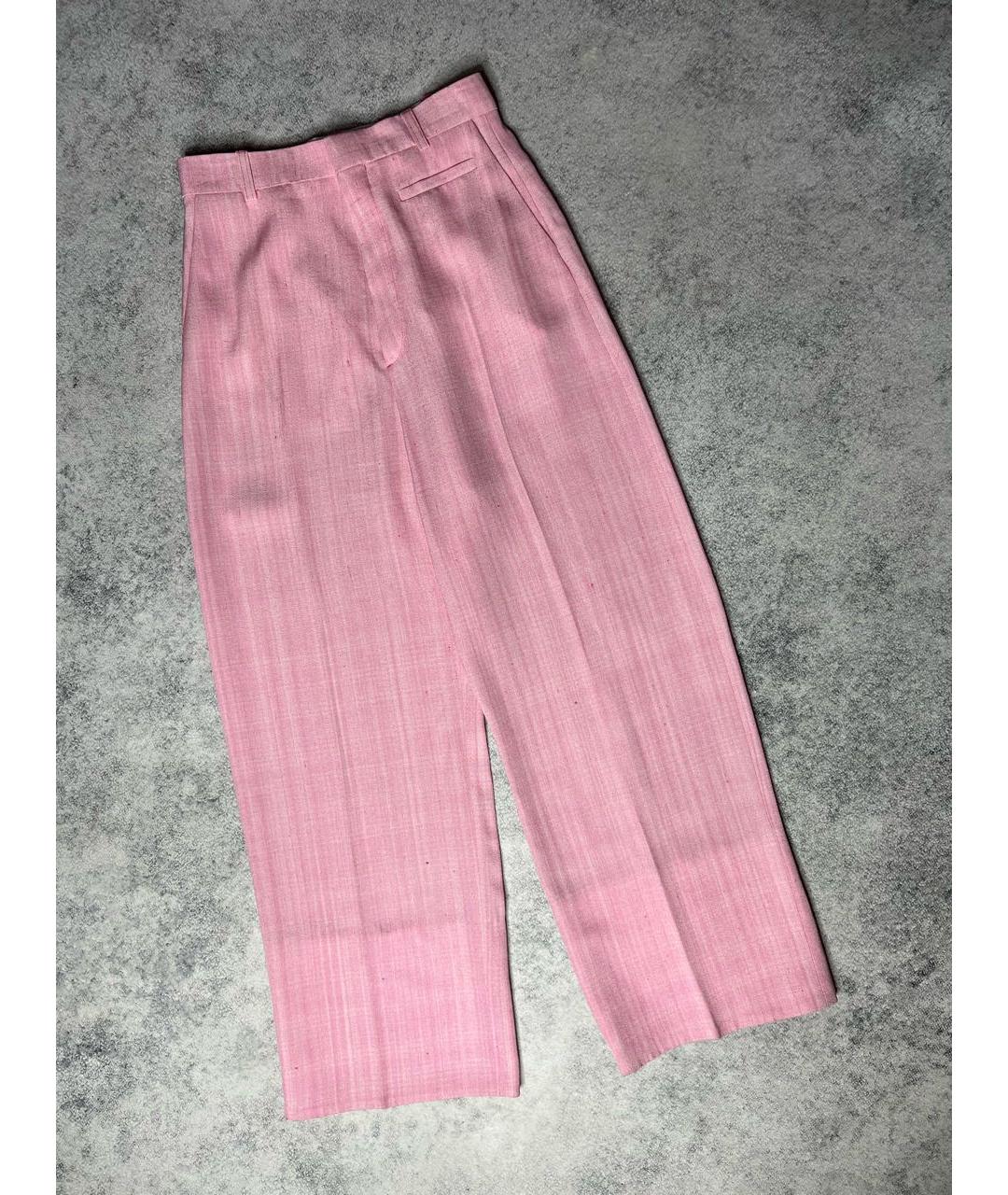 JACQUEMUS Розовый шелковый костюм с брюками, фото 2