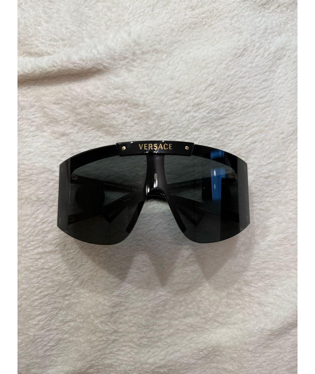 VERSACE Черные пластиковые солнцезащитные очки, фото 7