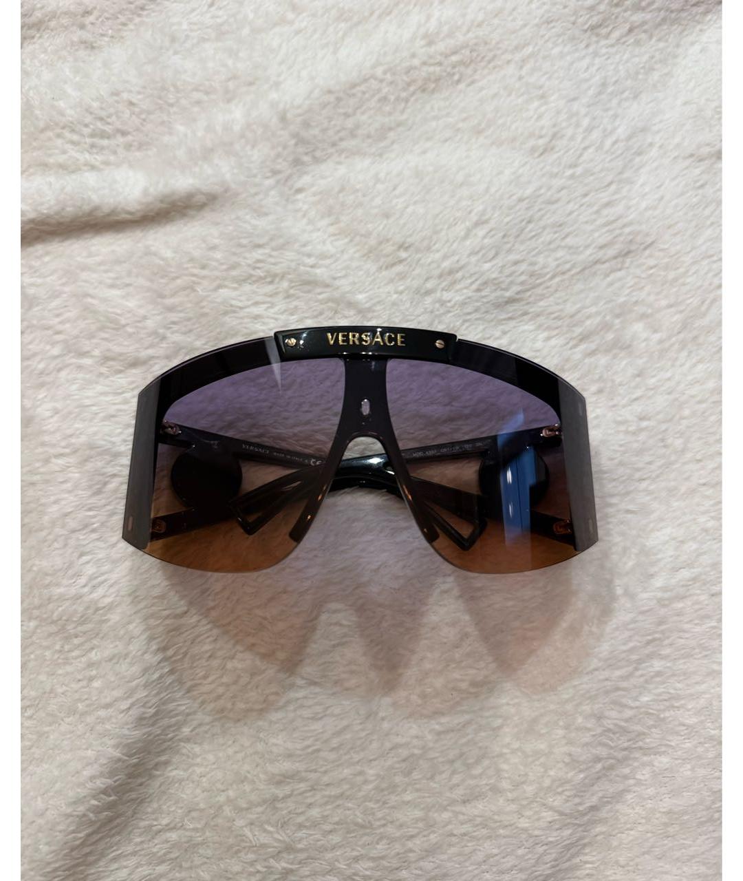 VERSACE Черные пластиковые солнцезащитные очки, фото 8