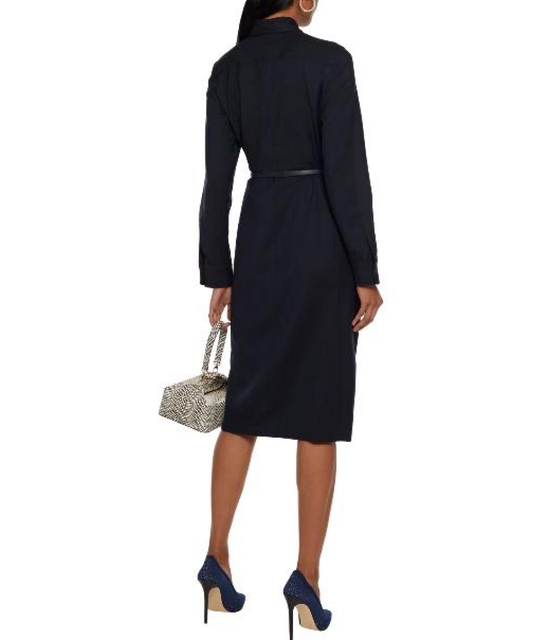MAX MARA Темно-синее шерстяное повседневное платье, фото 6