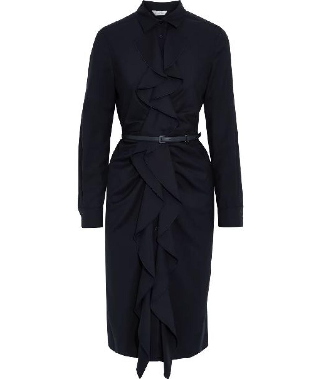 MAX MARA Темно-синее шерстяное повседневное платье, фото 1