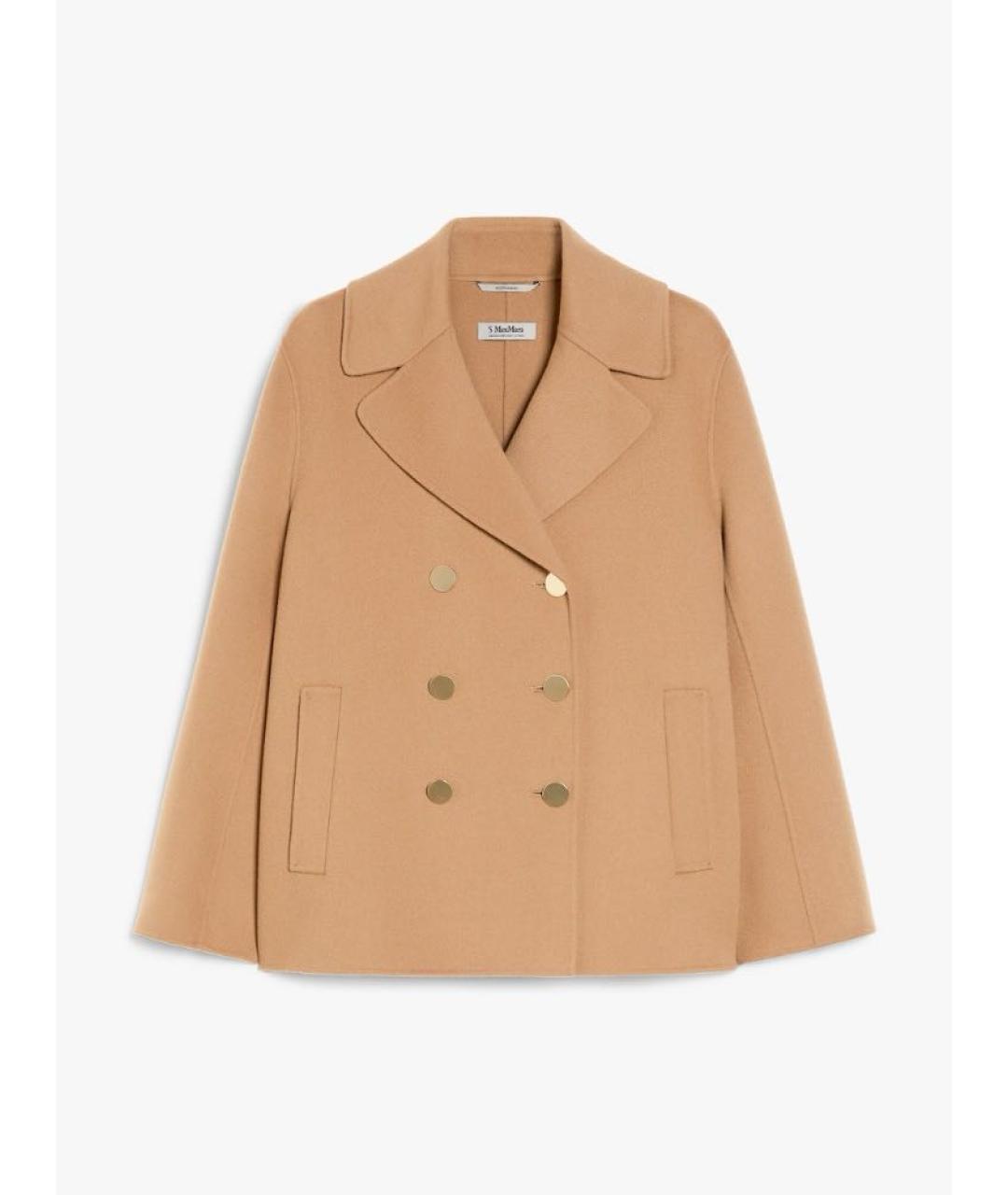 'S MAX MARA Бежевое шерстяное пальто, фото 5