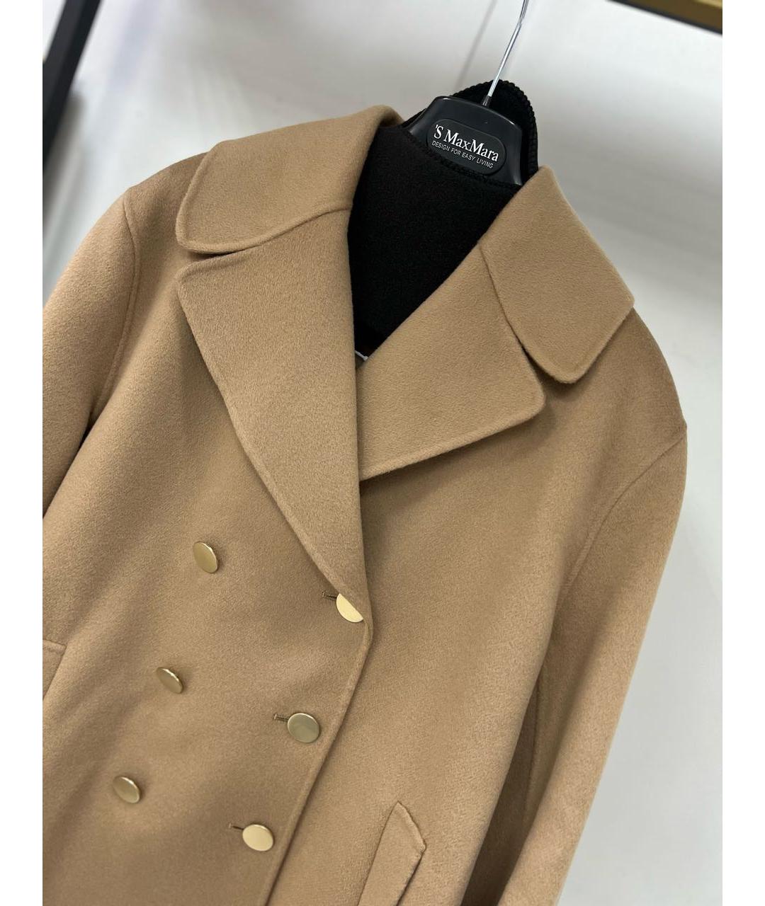 'S MAX MARA Бежевое шерстяное пальто, фото 3