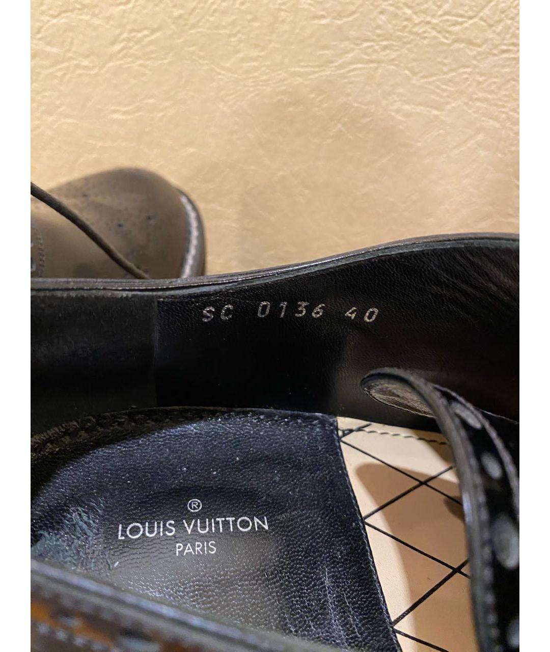 LOUIS VUITTON Черные кожаные ботинки, фото 6