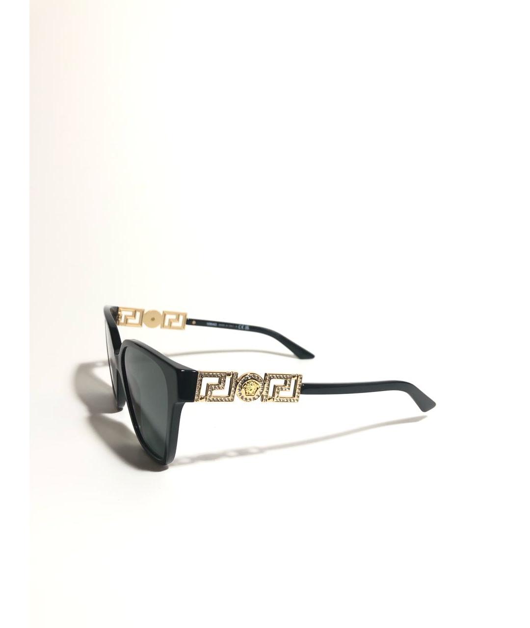VERSACE Черные пластиковые солнцезащитные очки, фото 2
