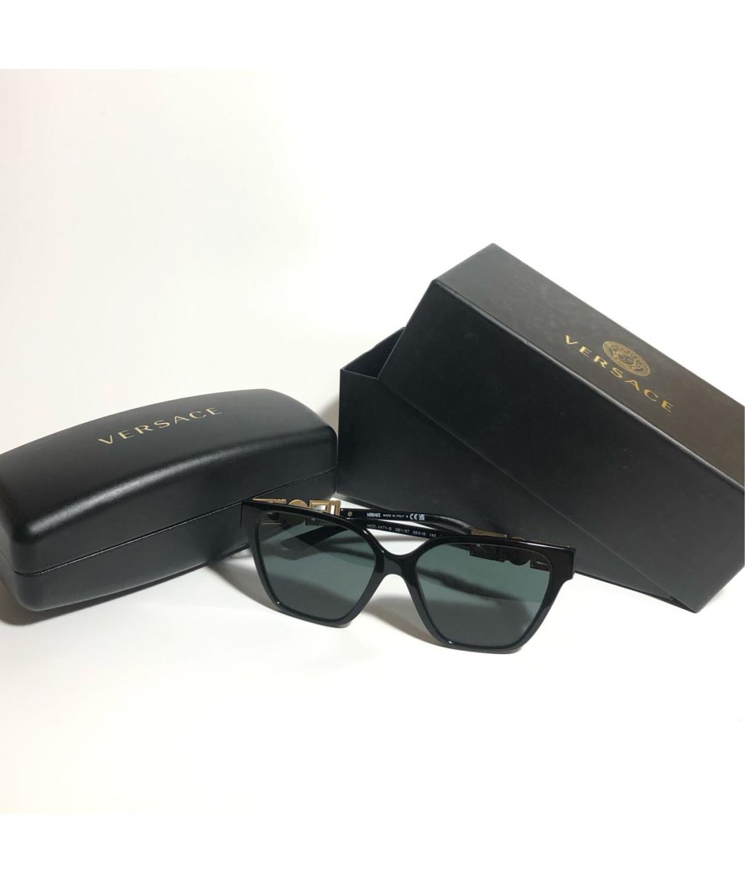 VERSACE Черные пластиковые солнцезащитные очки, фото 5