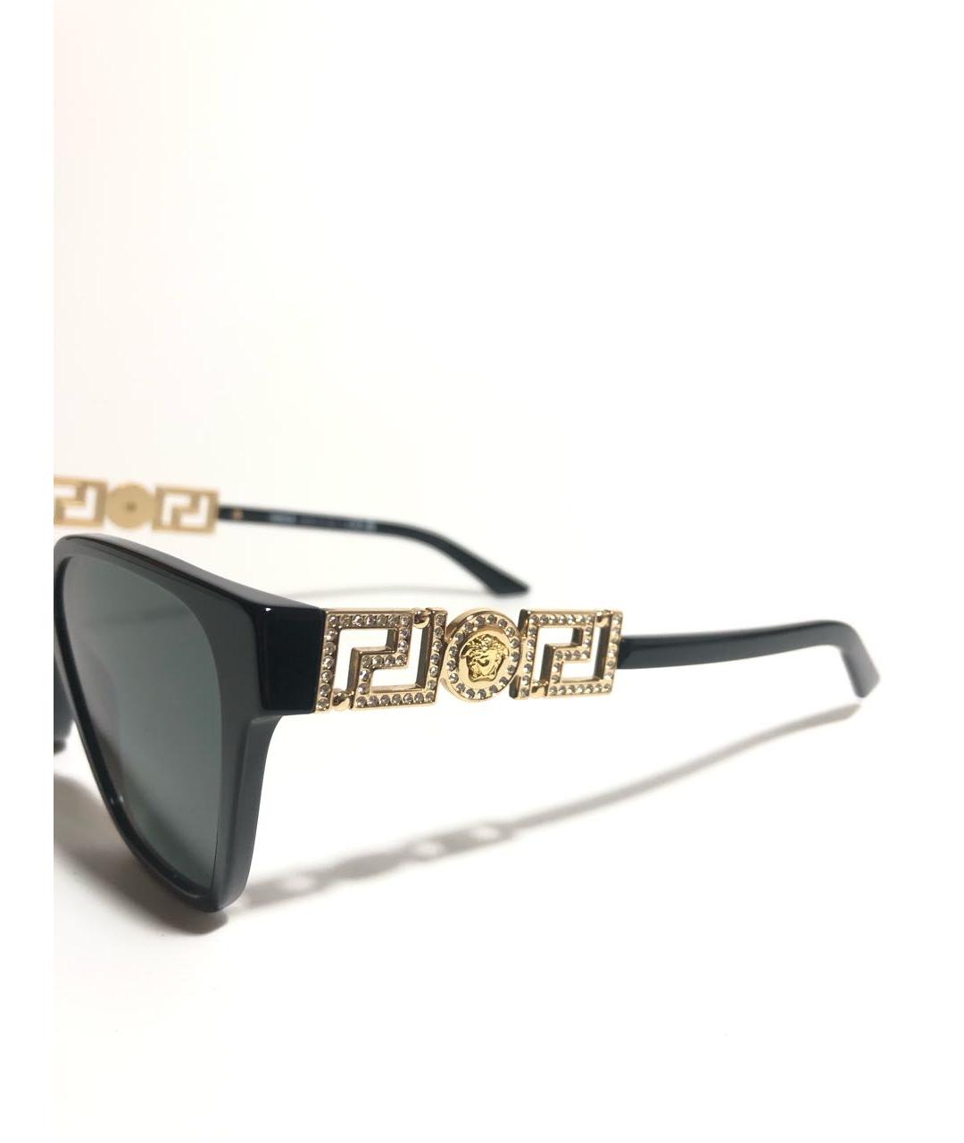 VERSACE Черные пластиковые солнцезащитные очки, фото 3