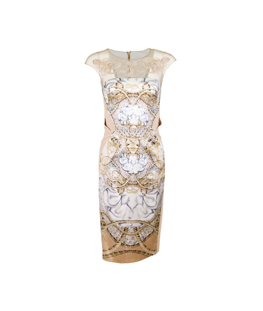 ZUHAIR MURAD Бежевое шелковое повседневное платье, фото 1