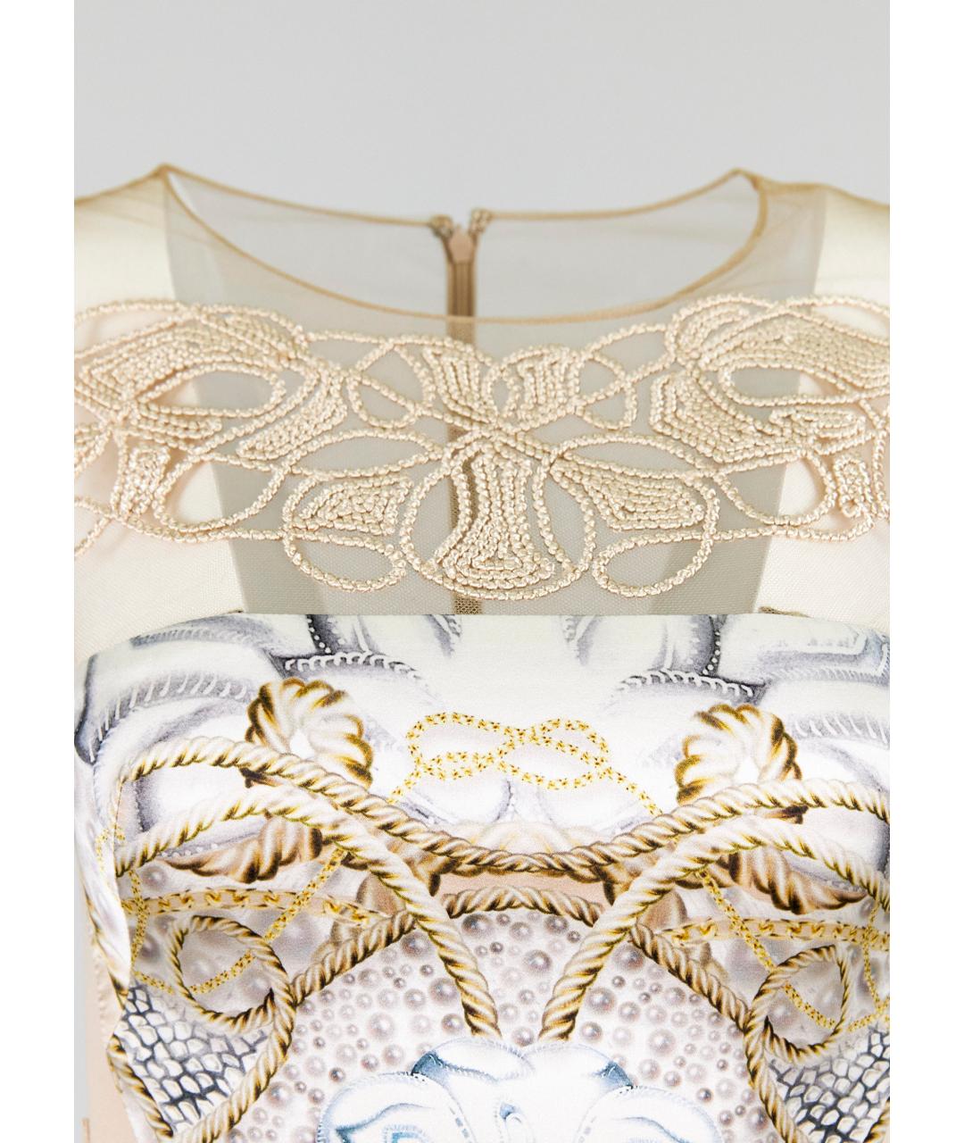 ZUHAIR MURAD Бежевое шелковое повседневное платье, фото 3