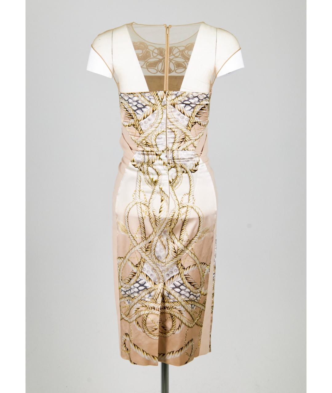 ZUHAIR MURAD Бежевое шелковое повседневное платье, фото 4