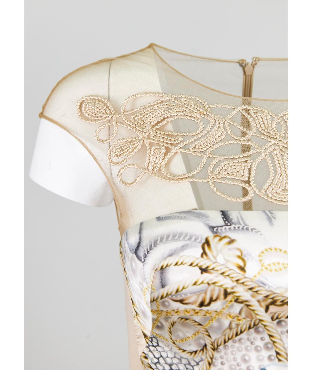 ZUHAIR MURAD Бежевое шелковое повседневное платье, фото 2