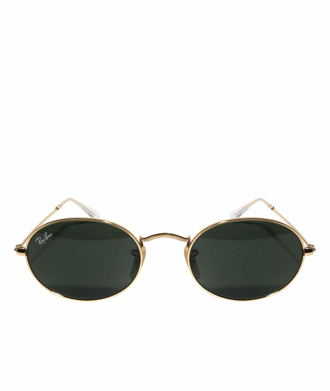 RAY BAN Золотые металлические солнцезащитные очки, фото 1