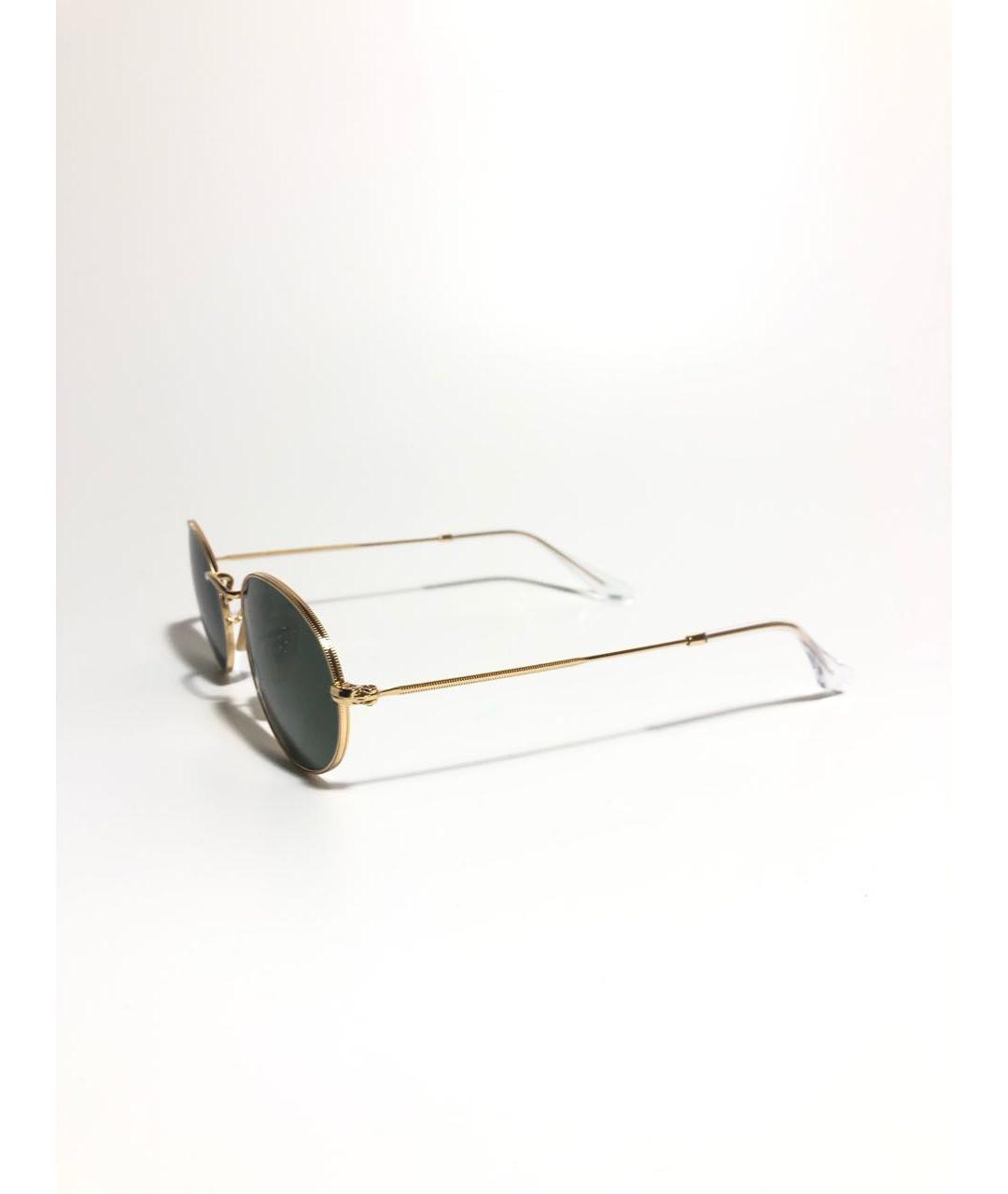 RAY BAN Золотые металлические солнцезащитные очки, фото 2