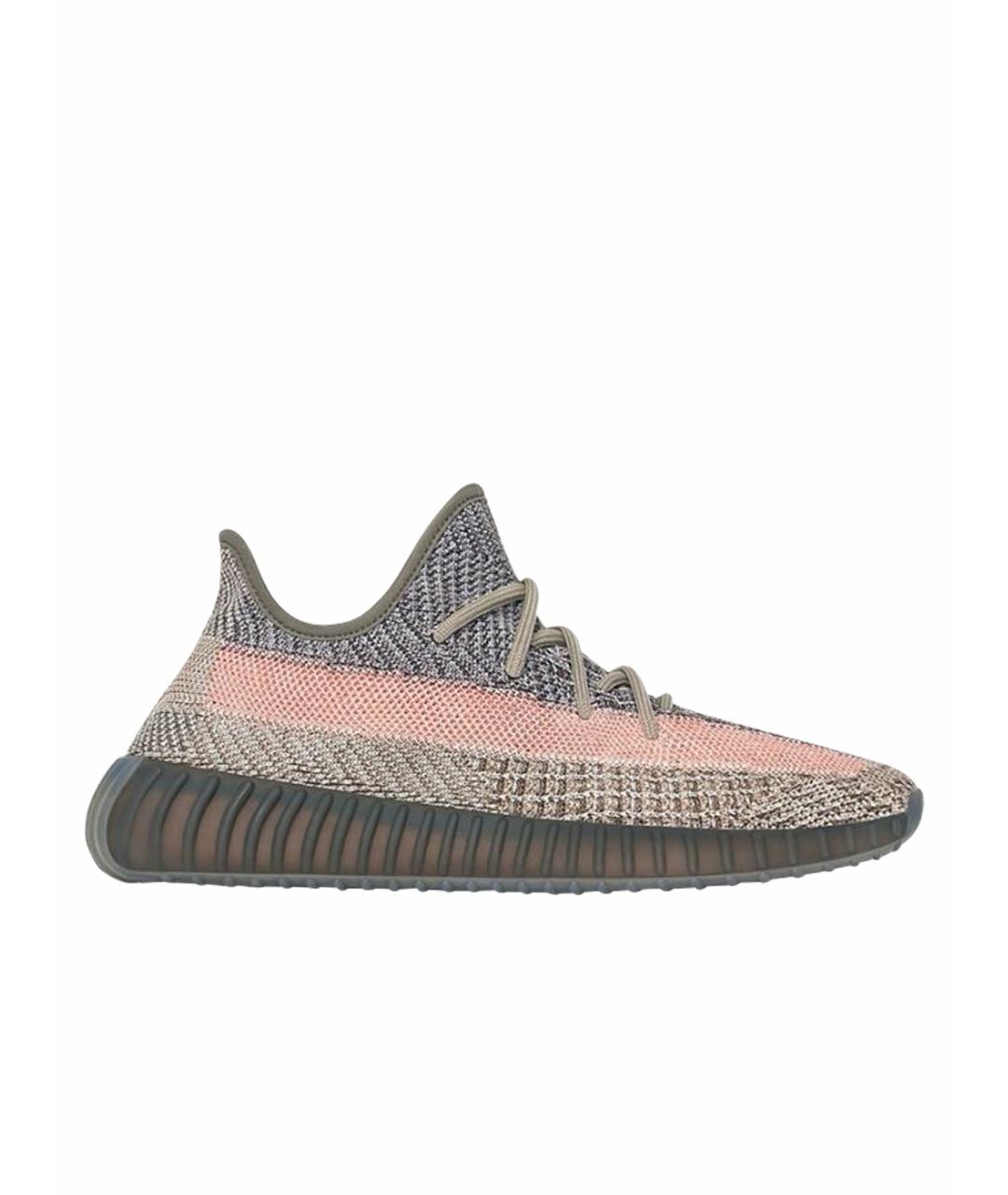 ADIDAS YEEZY Серые текстильные низкие кроссовки / кеды, фото 1