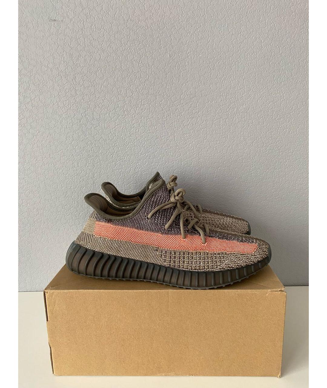 ADIDAS YEEZY Серые текстильные низкие кроссовки / кеды, фото 4