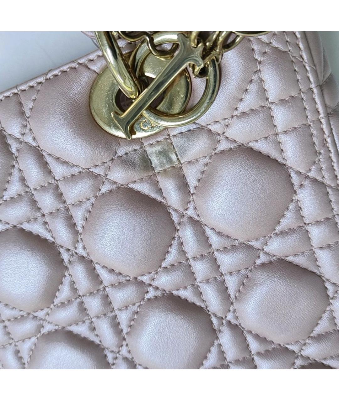 CHRISTIAN DIOR Розовая кожаная сумка с короткими ручками, фото 6