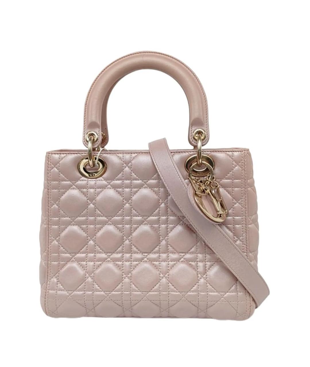 CHRISTIAN DIOR Розовая кожаная сумка с короткими ручками, фото 1