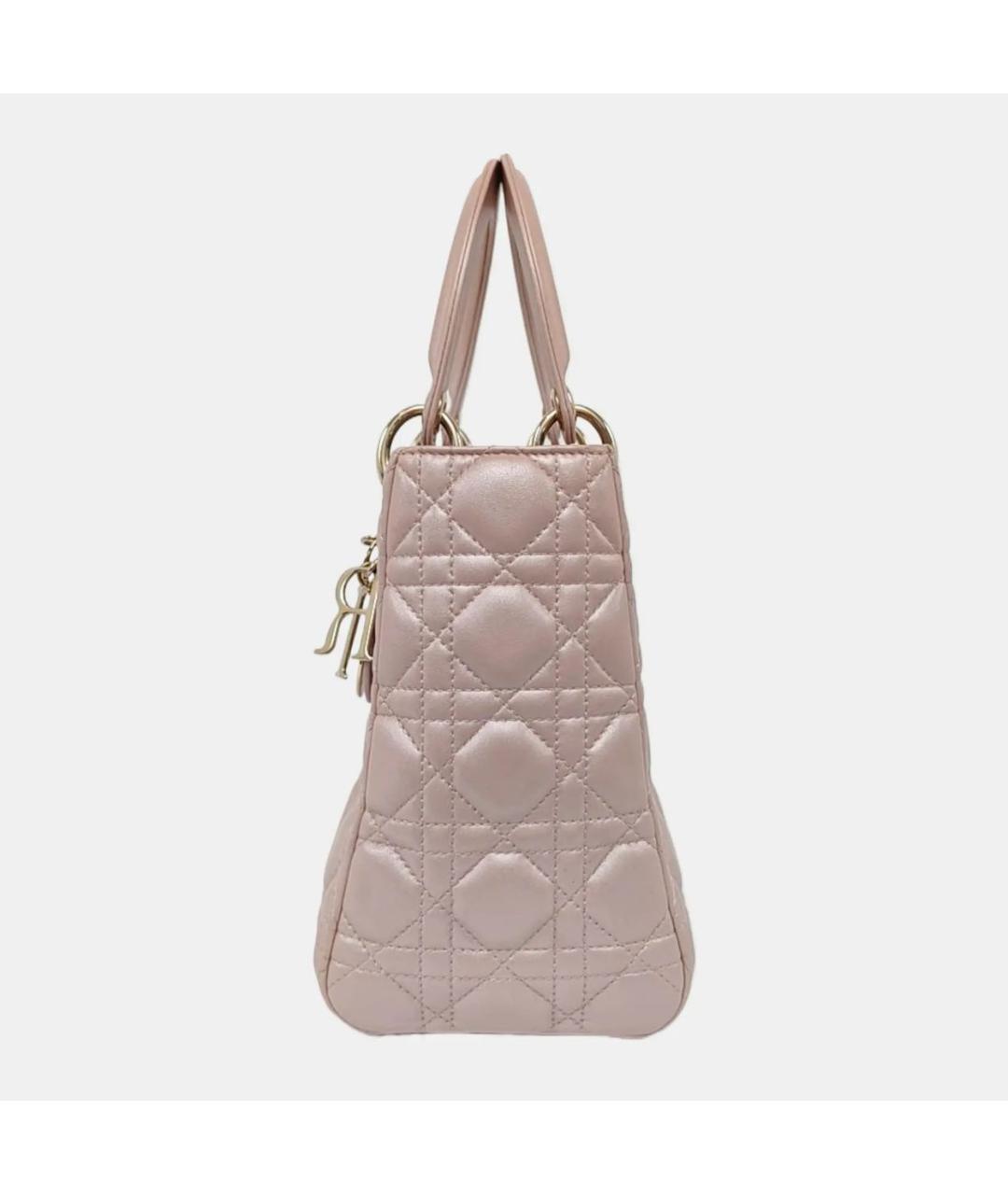 CHRISTIAN DIOR Розовая кожаная сумка с короткими ручками, фото 2