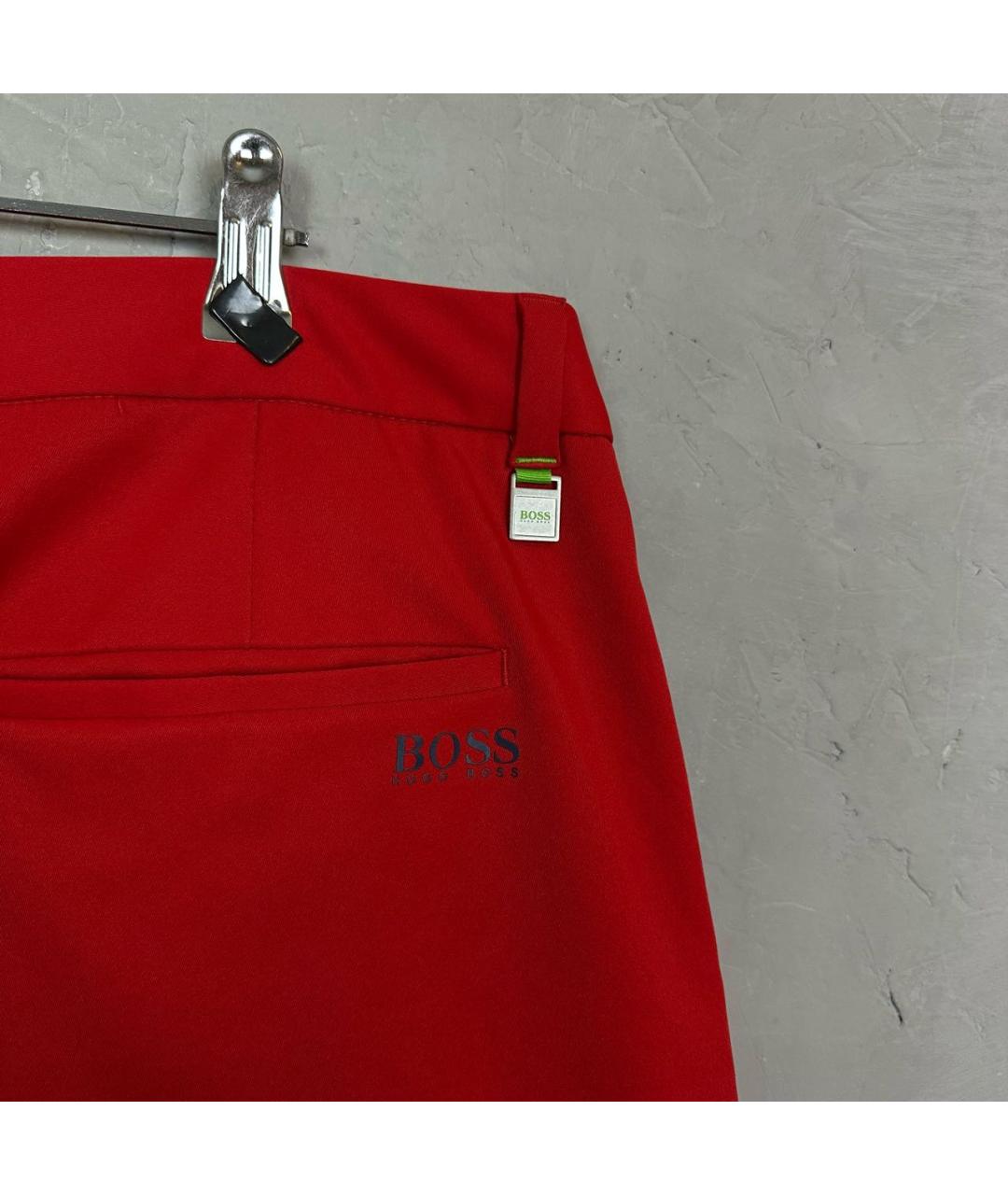 HUGO BOSS Красные полиэстеровые шорты, фото 4