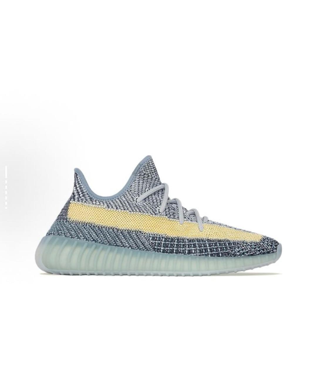 ADIDAS YEEZY Голубые текстильные низкие кроссовки / кеды, фото 5