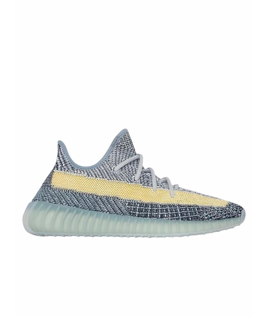 ADIDAS YEEZY Голубые текстильные низкие кроссовки / кеды, фото 1
