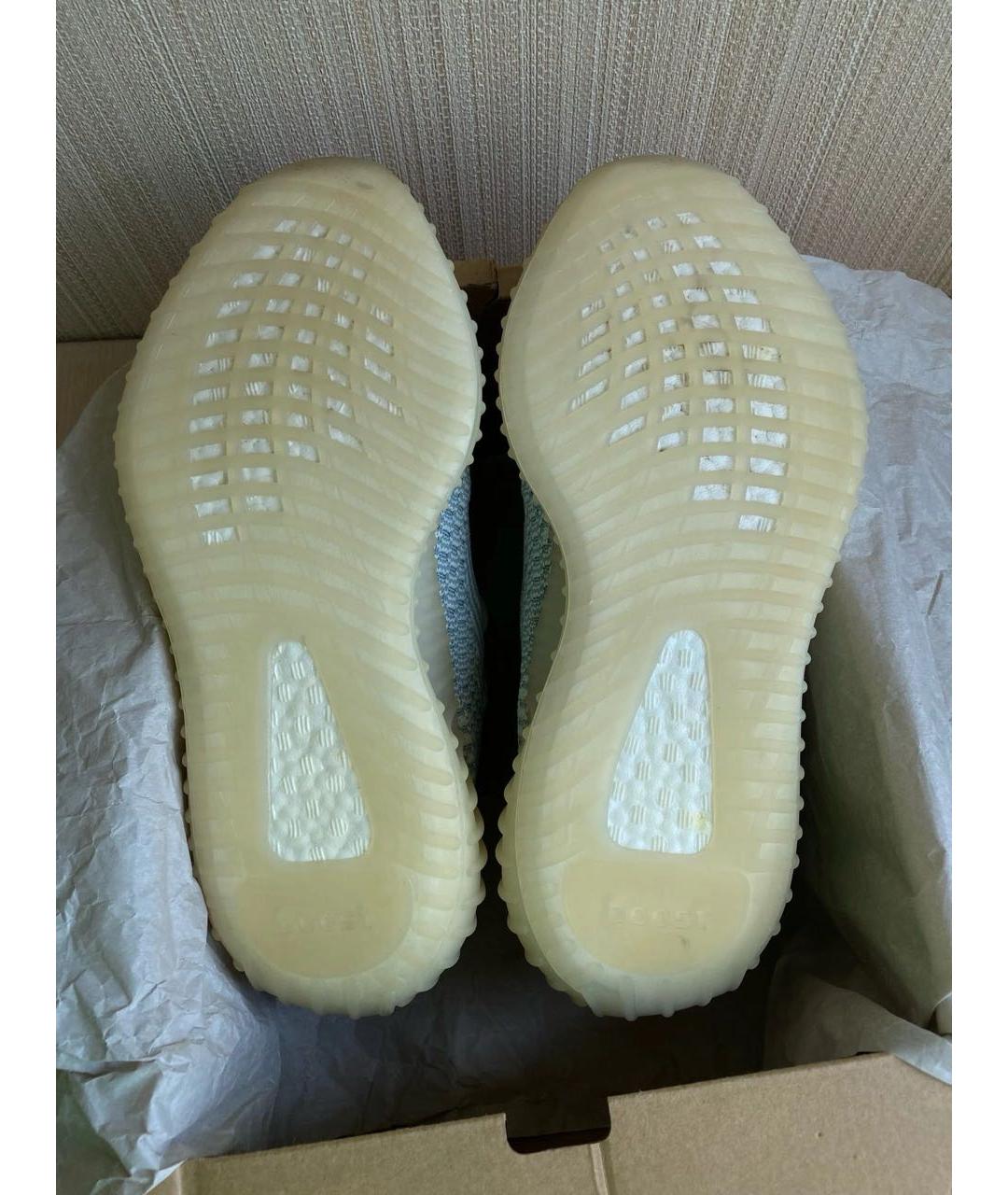 ADIDAS YEEZY Голубые текстильные низкие кроссовки / кеды, фото 4