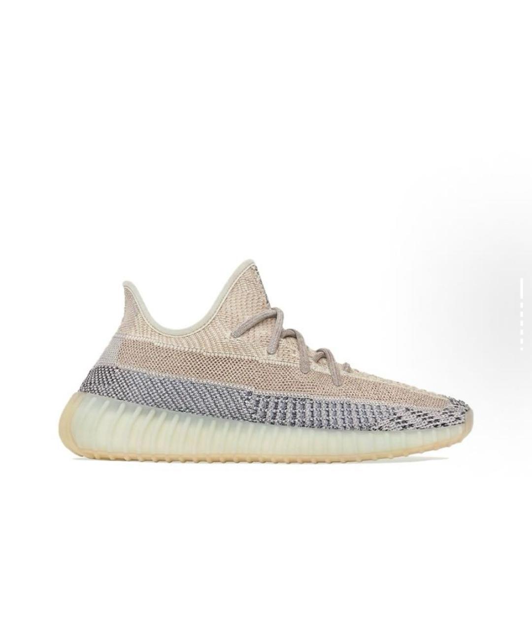 ADIDAS YEEZY Бежевые текстильные низкие кроссовки / кеды, фото 6