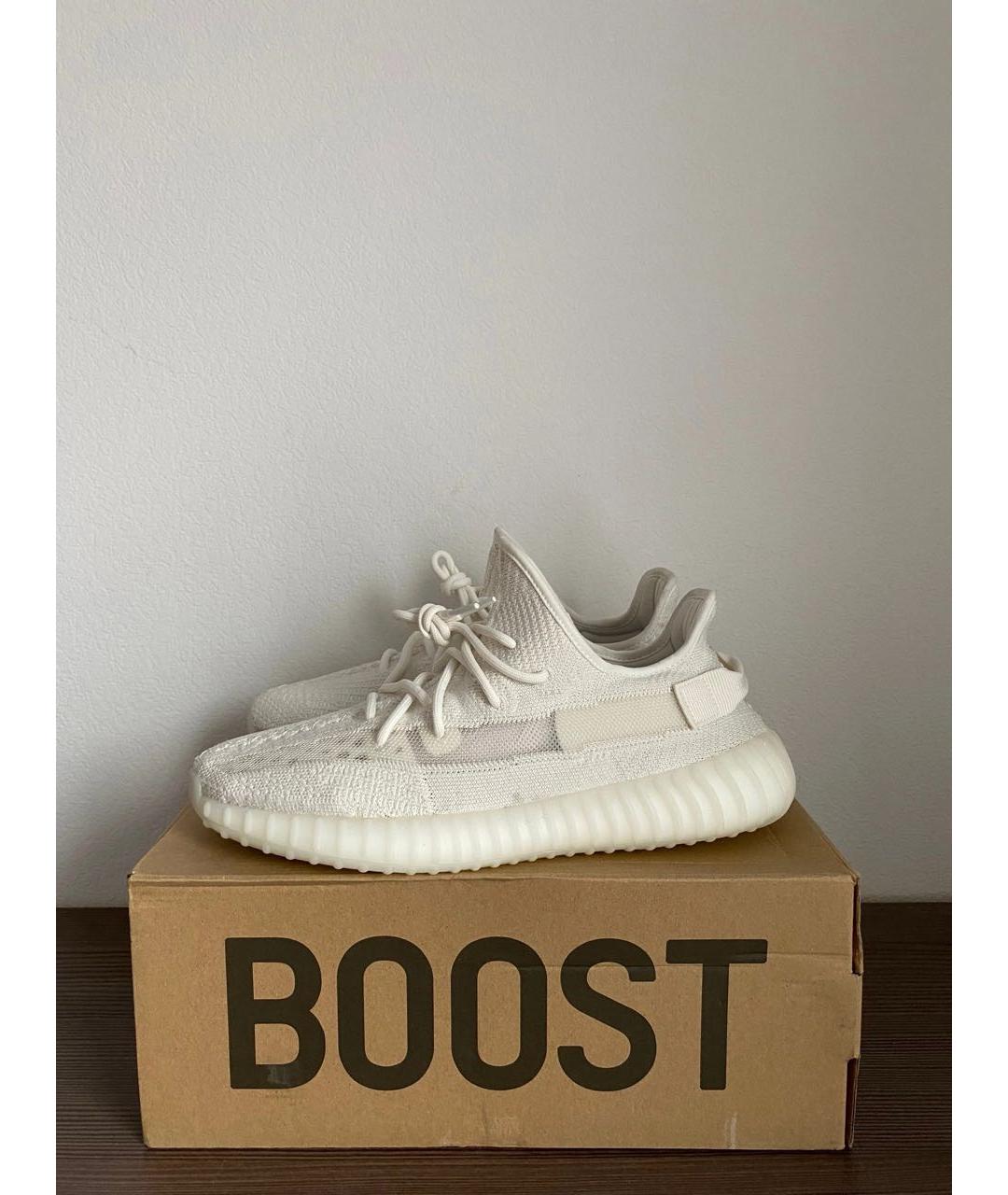 ADIDAS YEEZY Белые текстильные низкие кроссовки / кеды, фото 3