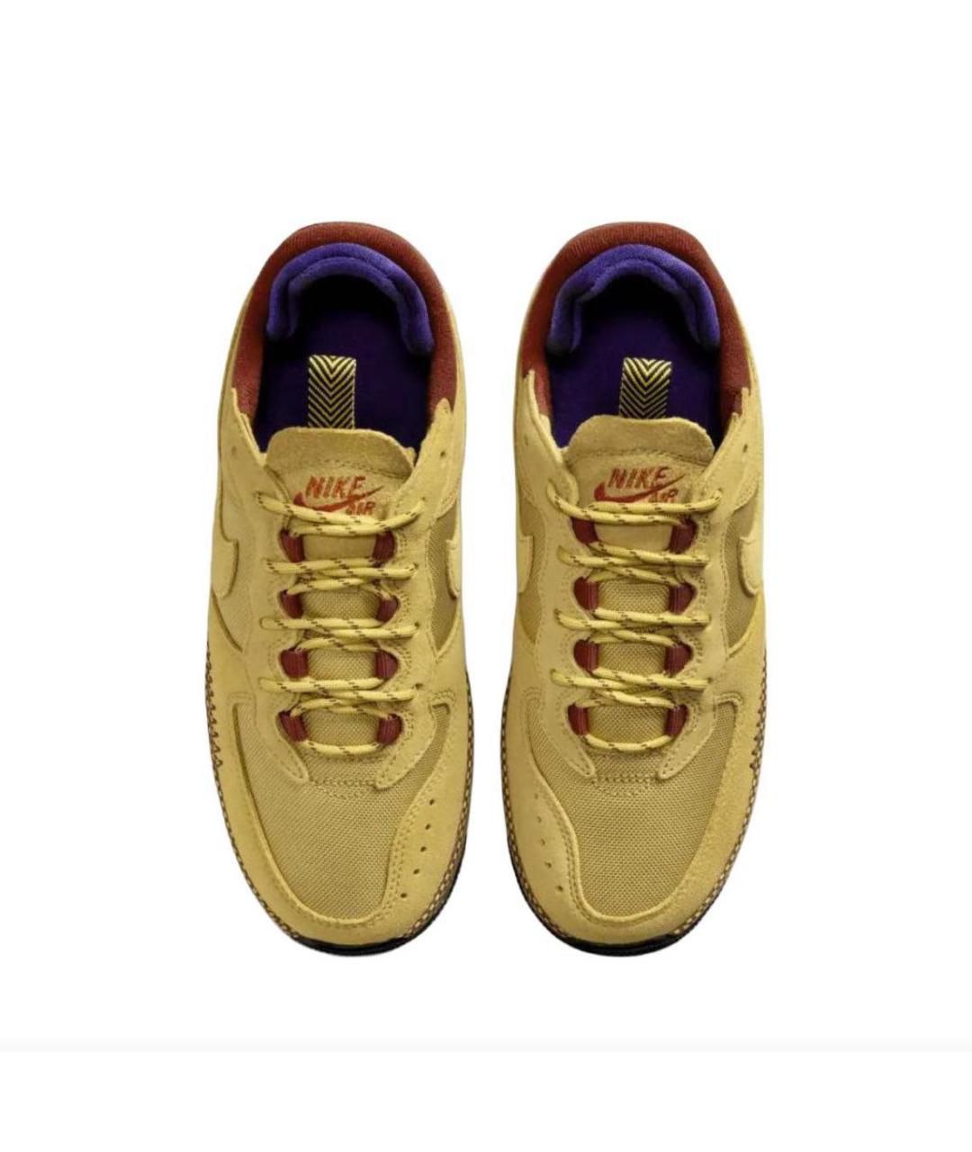 NIKE Горчичные замшевые низкие кроссовки / кеды, фото 3