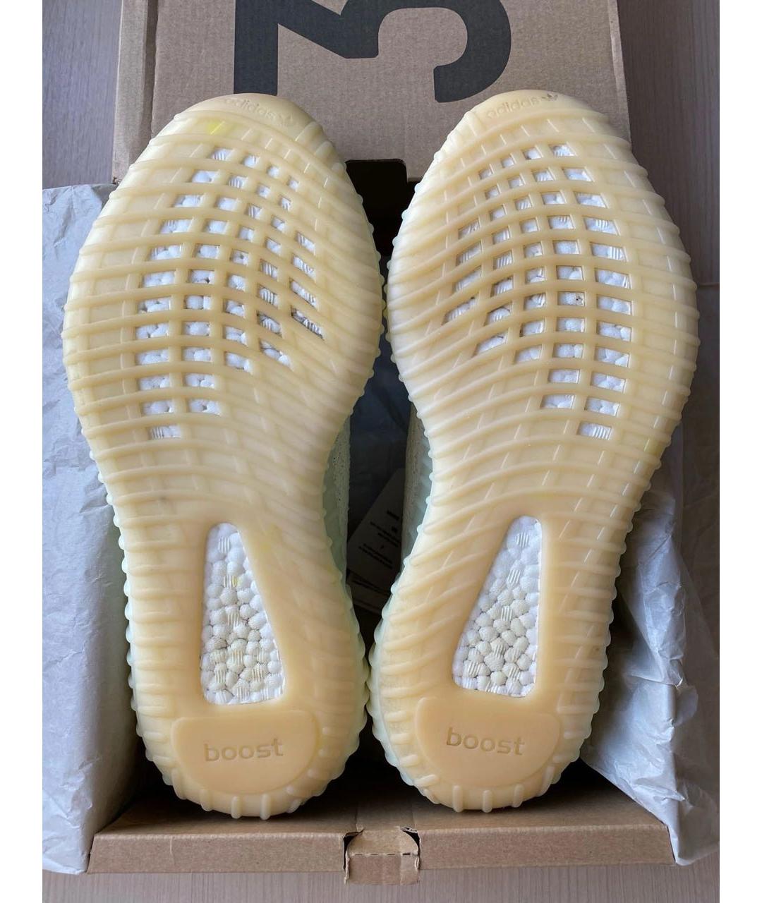 ADIDAS YEEZY Бежевые текстильные низкие кроссовки / кеды, фото 5