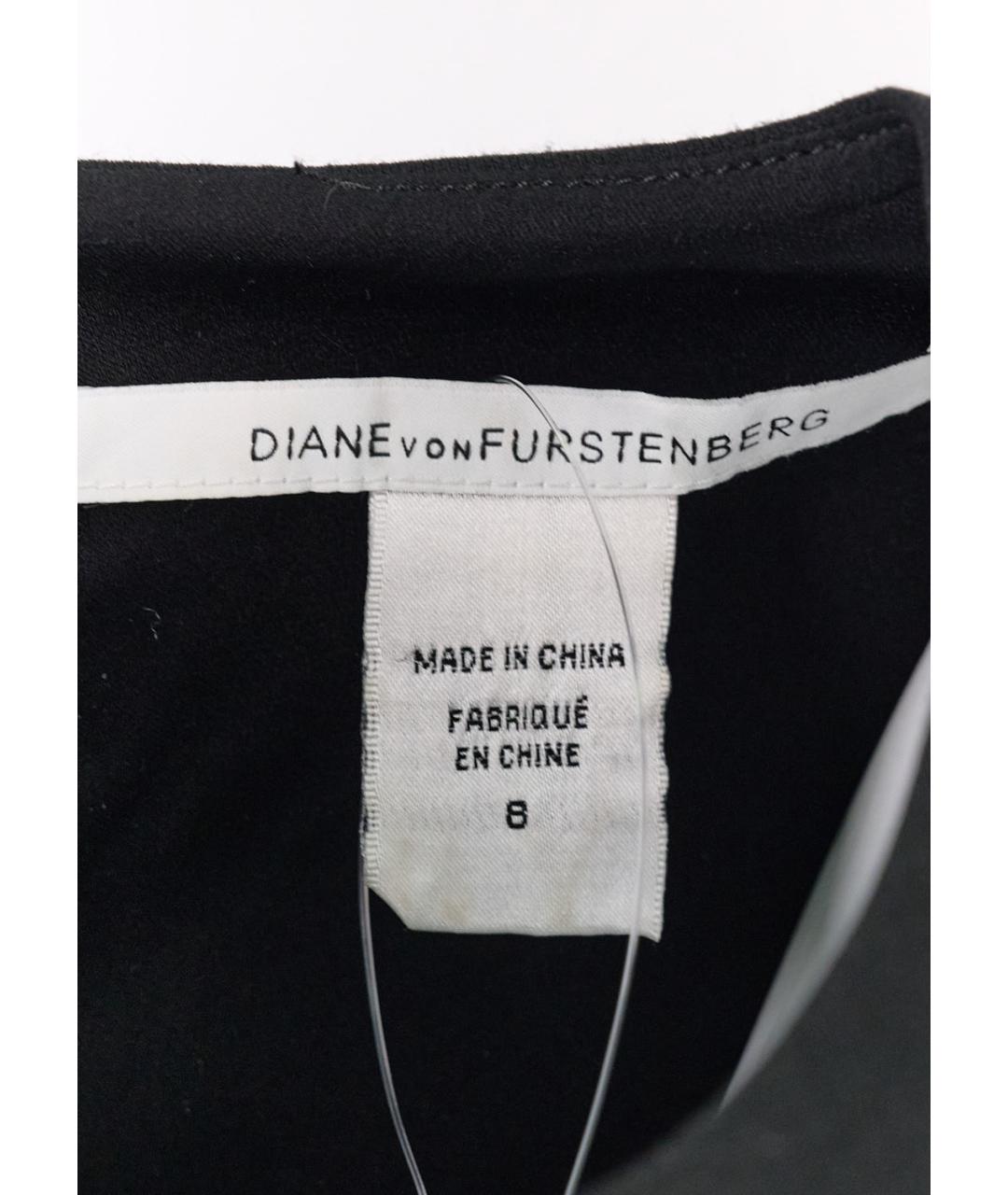 DIANE VON FURSTENBERG Черное вискозное повседневное платье, фото 4