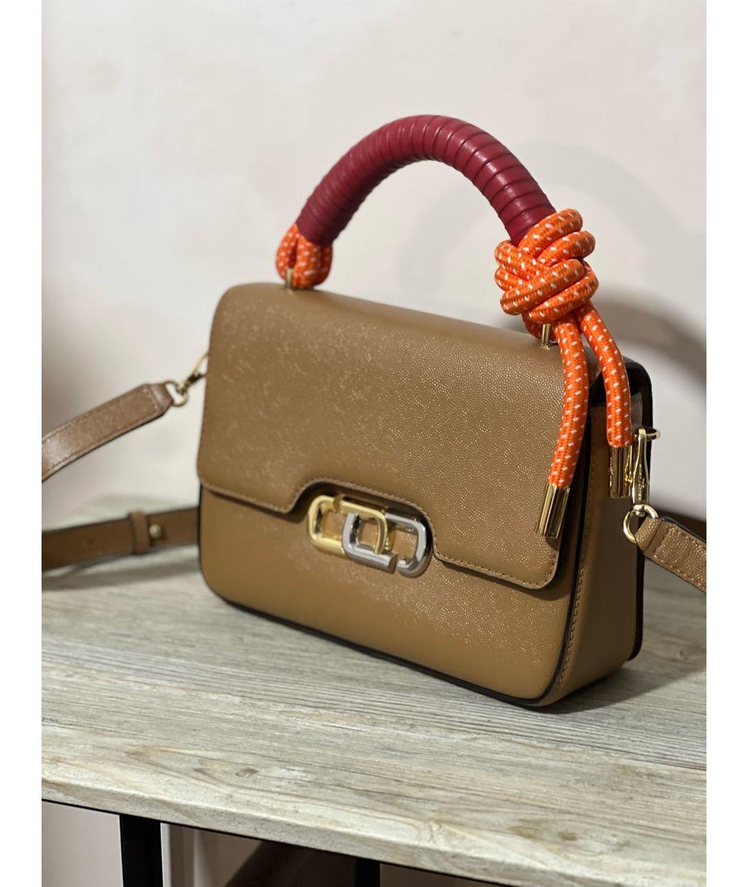 MARC JACOBS Коричневая кожаная сумка с короткими ручками, фото 2