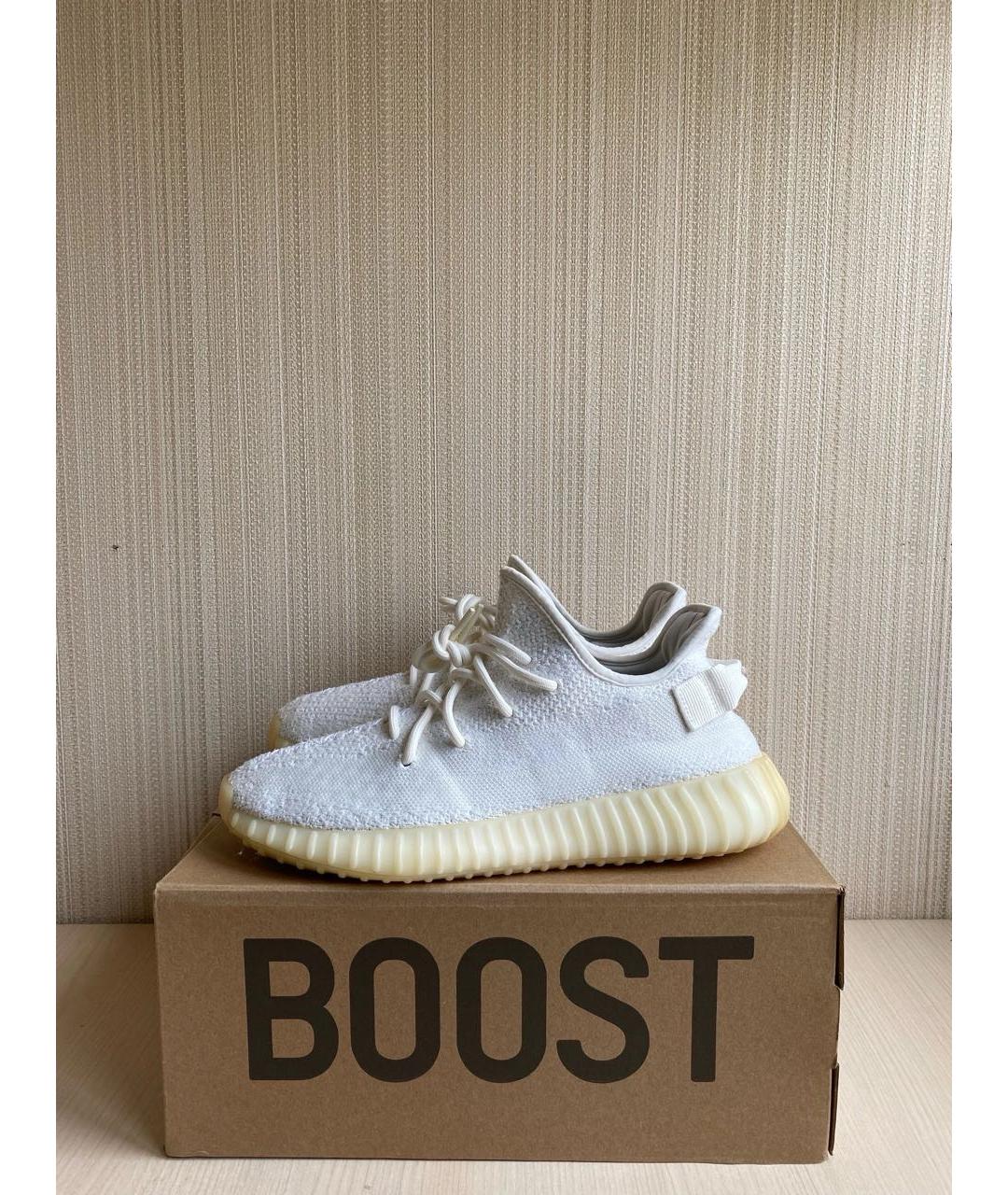 ADIDAS YEEZY Белые текстильные низкие кроссовки / кеды, фото 3