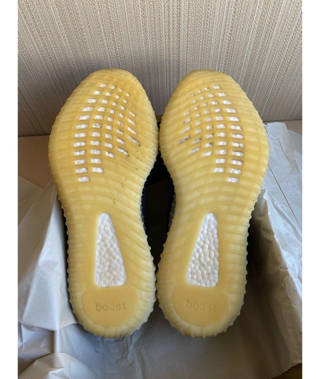 ADIDAS YEEZY Темно-синие текстильные низкие кроссовки / кеды, фото 5