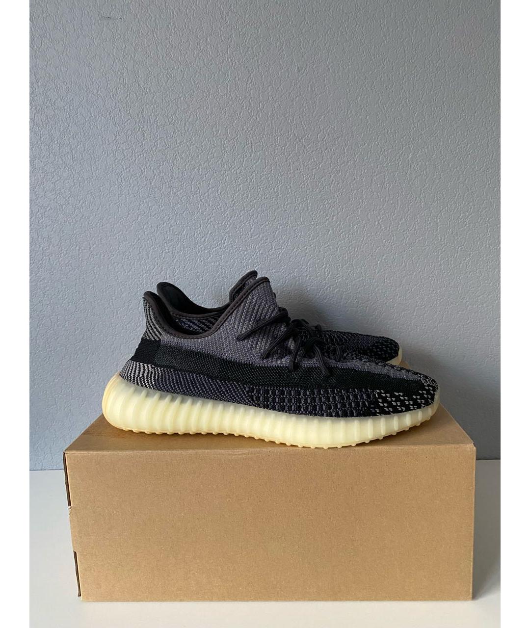 ADIDAS YEEZY Темно-синие текстильные низкие кроссовки / кеды, фото 3