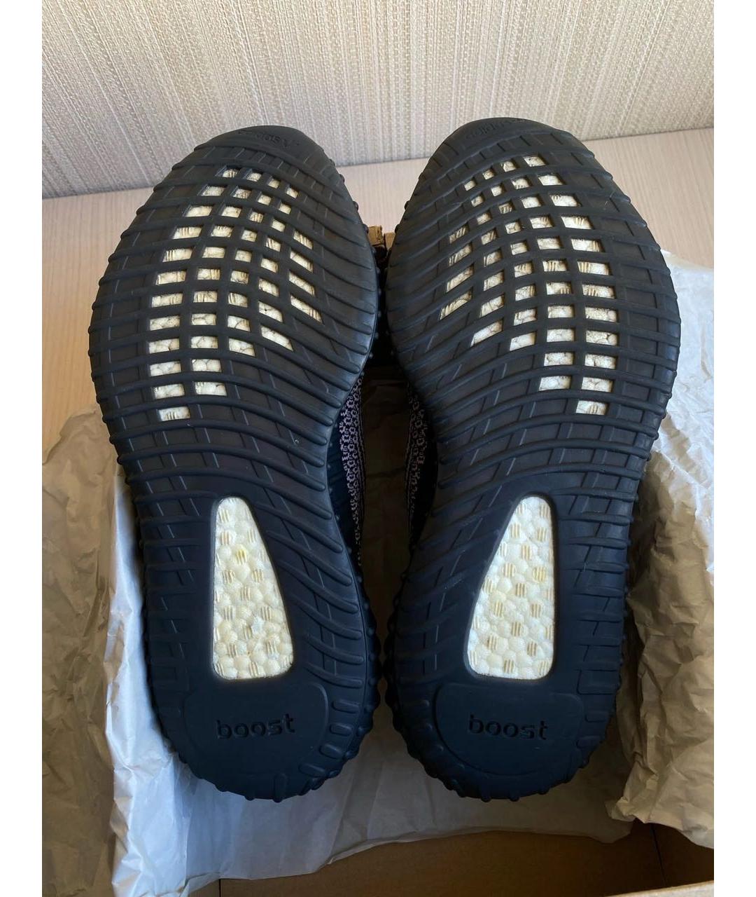 ADIDAS YEEZY Антрацитовые текстильные низкие кроссовки / кеды, фото 5
