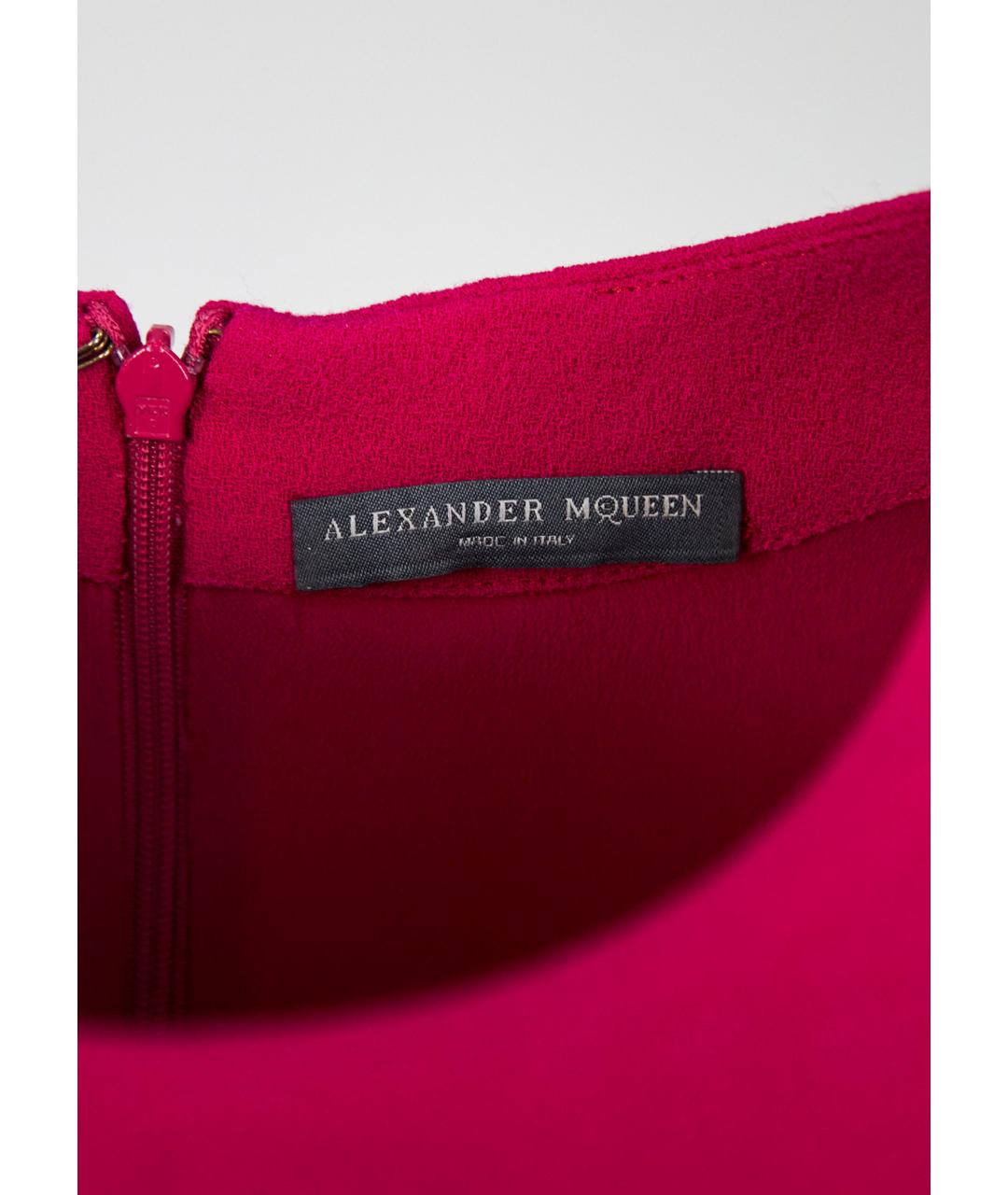 ALEXANDER MCQUEEN Фуксия ацетатный сарафан, фото 5